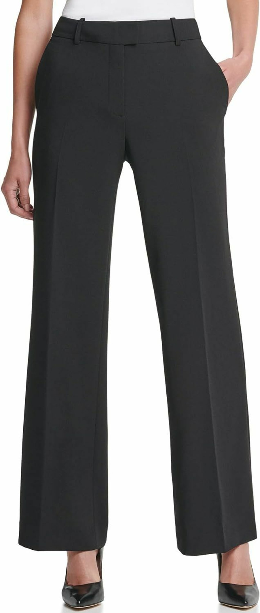 Best DKNY Dkny Women'S Fixed Waist Wide Leg Pant