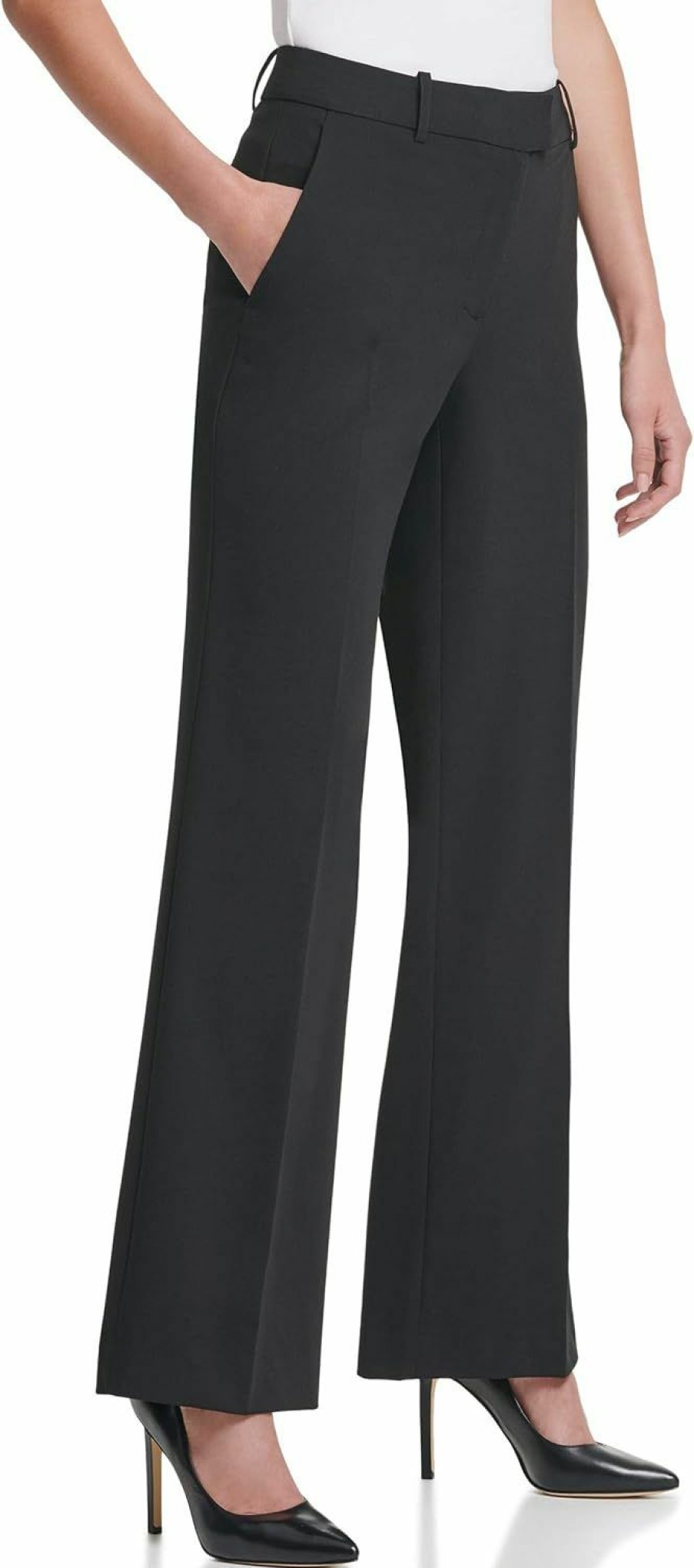 Best DKNY Dkny Women'S Fixed Waist Wide Leg Pant