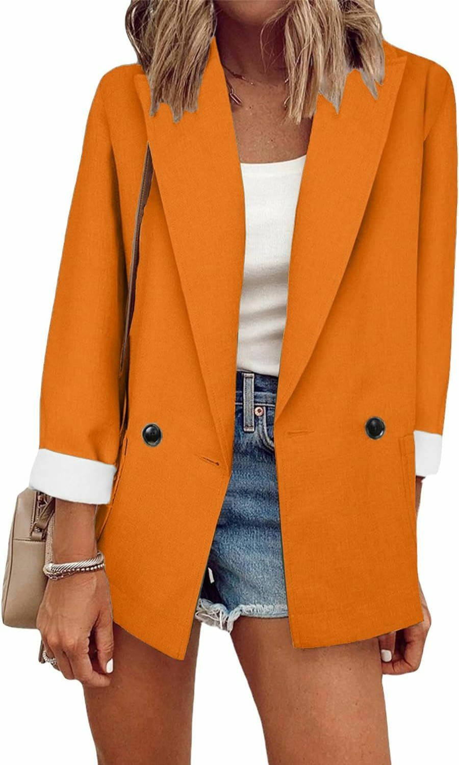 Wholesale BOFETA Bofeta Women'S Solid Color Blazer Cardigan Casual Long Sleeve Plus Size Blazer With Pockets