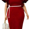 Online Cololura Cololura Plus Size Ruffle Sleeve Peplum Bodycon Formal Evening Gowns Party Dress