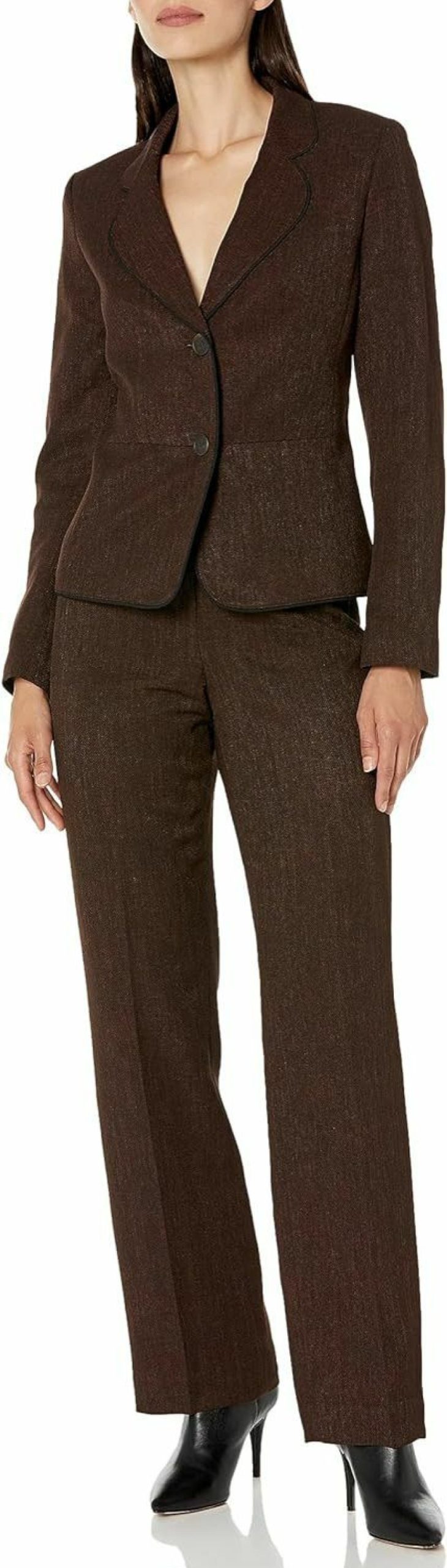 Hot Le Suit Women'S 2 Button Framed Jacket/Pant Suit