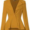 Online Hybrid & Company Hybrid & Company Women'S Casual Work Office Dressy Double Notch Lapel Sharp Shoulder Pad Single Button Peplum Comfy Blazer