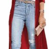 Wholesale ebossy Ebossy Women'S Vintage Velvet Open Front Cardigan Blazer Suits Silky Loose Fit Long Jacket Coat