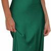 Clearance ODIZLI Odizli Womens Sets 2 Piece Satin Outfits Summer Sleeveless Mock Neck Crop Tops + Long Skirt Dress Evening Party Sets