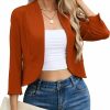 Online KOJOOIN Kojooin Womens Cropped Blazer Casual Business 3/4 Sleeve Collarless Open Front Cardigan Work Jacket Shrug