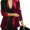 New MINTLIMIT Women'S Velvet Suit Blazer Jacket Casual Office Work Long Sleeve Button Pockets Tailored Jacket Coat Blazer