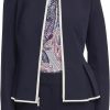 Best Tommy Hilfiger Tommy Hilfiger Women'S Peplum Collarless Zip Front Blazer Jacket