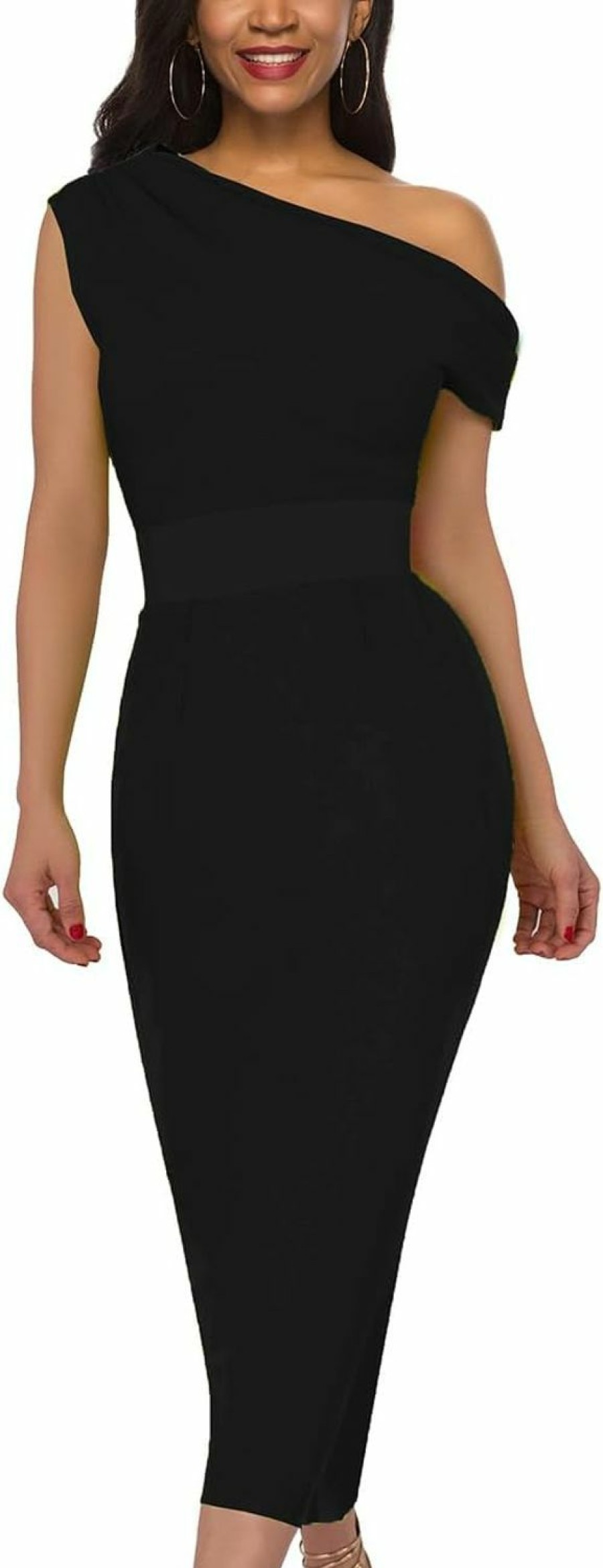 Wholesale LILYIN Women'S Off Shoulder Business Work Pencil Dress Banded Waist Ruched Wedding Guest Cocktail Night Party Bodycon