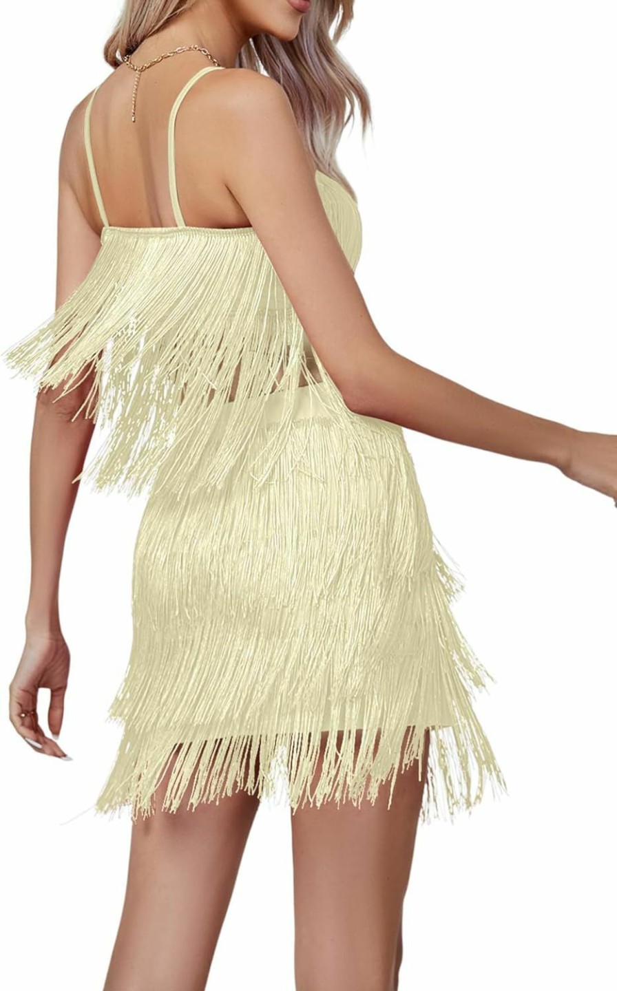 Wholesale LYANER Lyaner Women'S Sexy Two Piece Outfit Fringe Sleeveless Cami And Short Skirt Sets