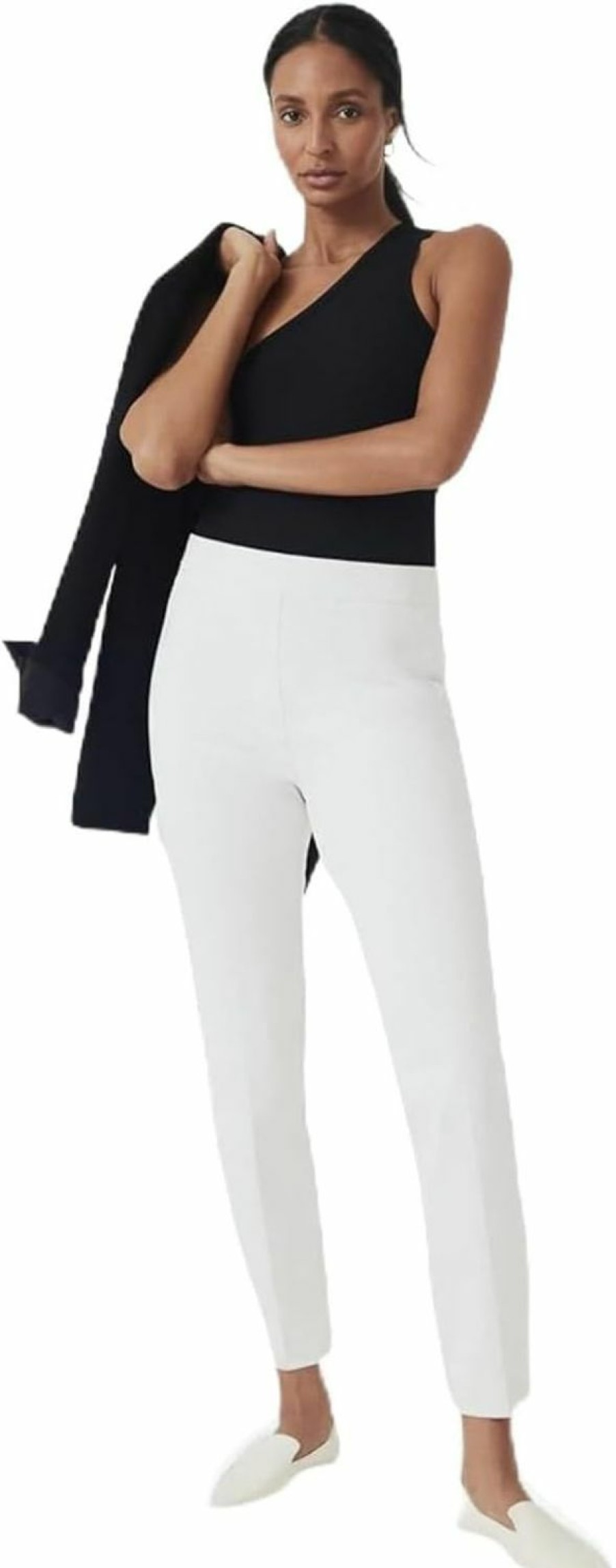 Hot SPANX Spanx Women'S On-The-Go Ankle Slim Straight Pants Petite Large Classic White