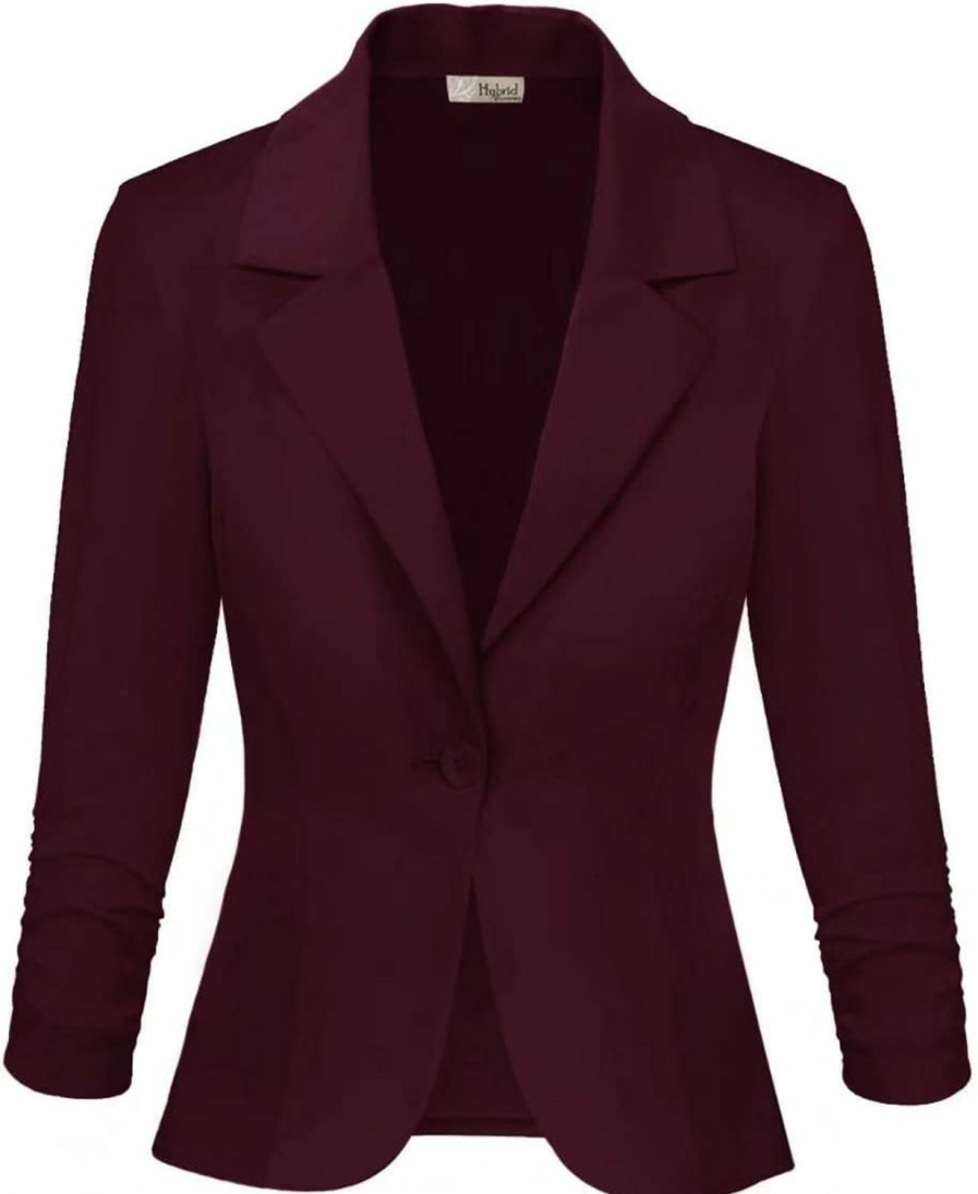 Online Hybrid & Company Hybrid & Company Women'S Casual Work Office Blazer Lightweight Stretch Ponte Jacket Made In Usa