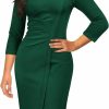 Best AISIZE Aisize Women'S Retro Classy V-Neck Stretch Business Wrap Bodycon Dress