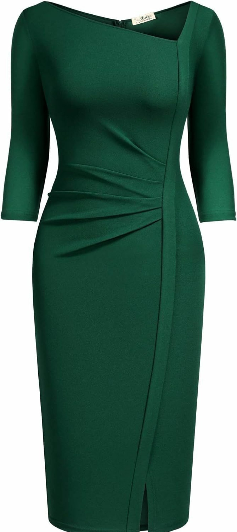 Best AISIZE Aisize Women'S Retro Classy V-Neck Stretch Business Wrap Bodycon Dress