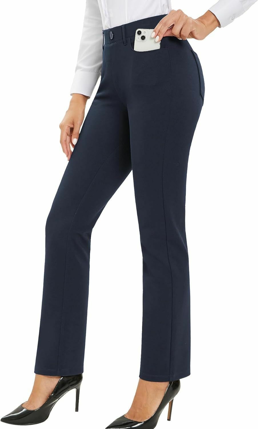 Best Stelle Stelle Women'S 30" Straight Leg Dress Pants High Waisted Slacks Dress Pants For Office Work With 4 Pockets