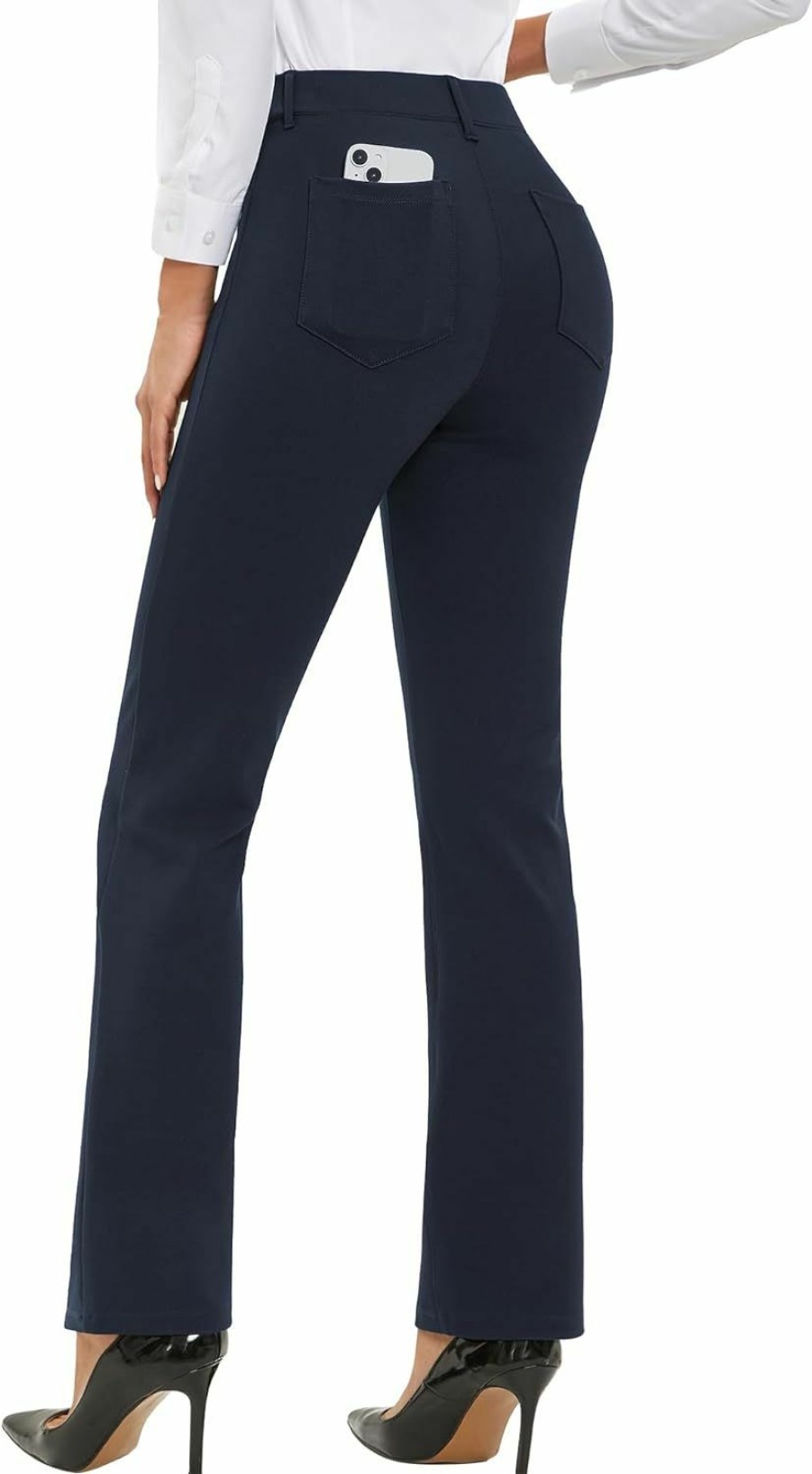 Best Stelle Stelle Women'S 30" Straight Leg Dress Pants High Waisted Slacks Dress Pants For Office Work With 4 Pockets