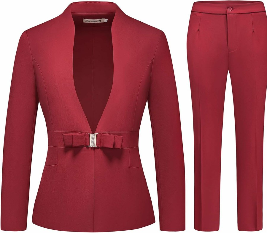 Hot MODFUL Modful Women'S Business Pant Suit Set 2 Piece Slim Fit Blazer Jacket One Button Buckle Closure Lady Work Suit For Office