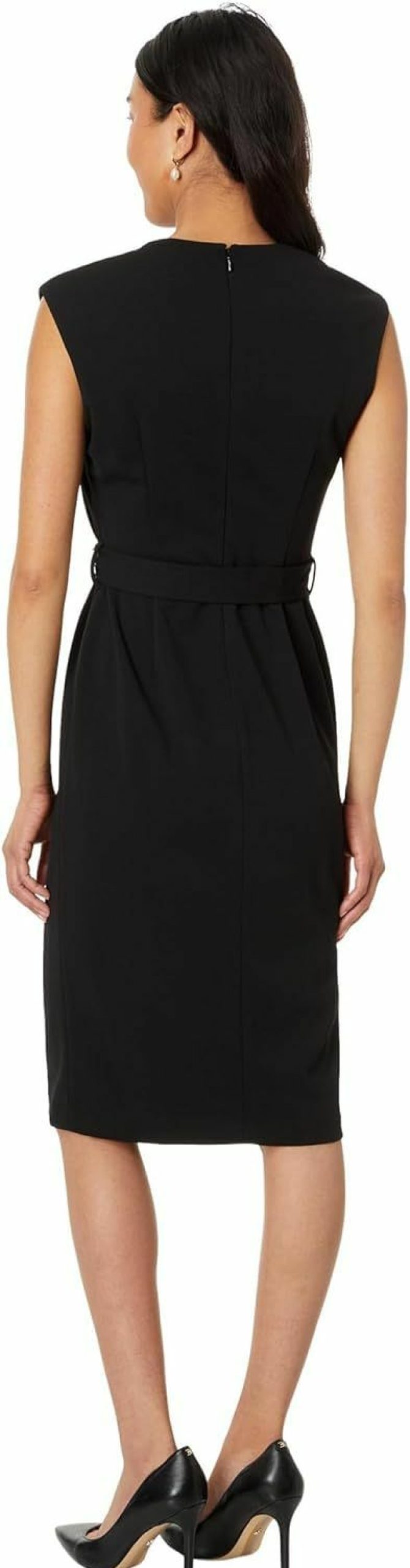 Clearance Calvin Klein Calvin Klein Women'S Cap Sleeve Midi Dress With Seam Detail