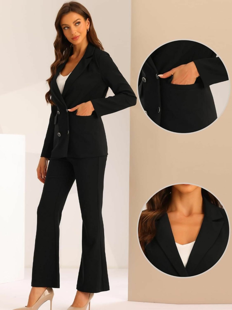 Best Allegra K Allegra K Business Work Suit Set For Women'S 2 Piece Notched Lapel Blazer And Long Pants