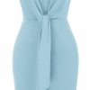 Hot GRACE KARIN Grace Karin Women'S Summer Midi Dresses Cap Sleeve Tie Waist Work Dress Slit V-Neck Bodycon Dress Business Casual Outfits