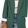 New YMING Yming Women'S Oversized Business Solid Color Blazer Long Sleeve Work Office Jacket Lapel Ol Cardigans With Pockets