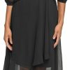 Online DKNY Dkny Women'S Chiffon 3/4 Sleeve Faux Wrap Dress