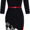 Wholesale HOMEYEE Homeyee Women'S Elegant Patchwork Sheath Sleeveless Business Dress B290