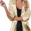 Clearance Kedera Kedera Women'S Sequin Blazer Jacket Button Down Long Sleeve Sparkly Glitter Party Cardigan Coat With Pockets