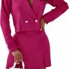 Clearance KIRUNDO Kirundo Women'S Two Piece Outfits Business Casual Cropped Blazer Jacket And High Waist Mini Skirt Shorts Suit Work Sets