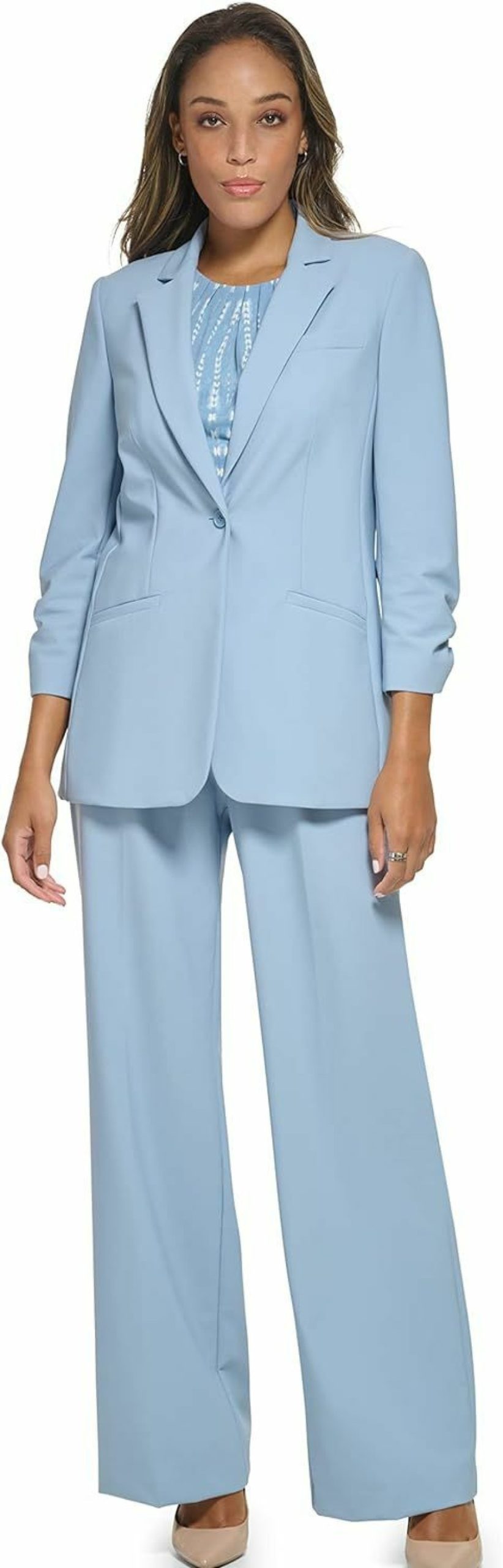 Clearance Calvin Klein Calvin Klein Women'S Infinite Stretch 3/4 Buttoned Sleeves Suits Blazer