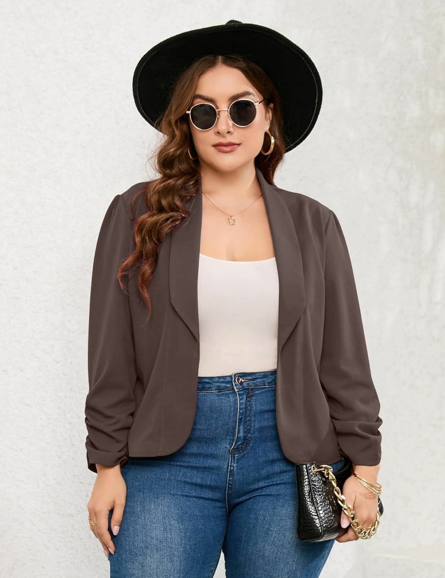 Best Amazon Kojooin Latest Styles Womens Plus Size Casual Blazer Long Sleeve Open Front Work Office Cardigan Suit Jacket