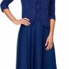 Wholesale Alex Evenings Alex Evenings Women'S Tea Length Mock Dress With Sequin Jacket (Petite And Regular Sizes)