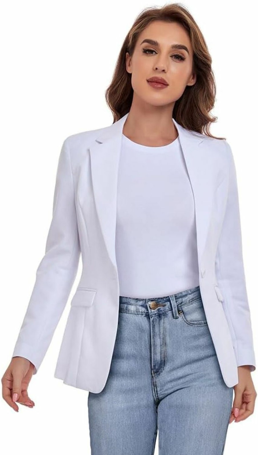 Best Rescay Women'S Work Office Blazer One Button Notched Lapel Business Tuxedo Blazer Casual Blazer Jackets Suit