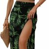 New MakeMeChic Makemechic Women'S Summer 2 Piece Outfits Tropical Crop Cami Top Split Thigh Maxi Long Skirt Set Vacation