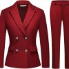 Clearance MODFUL Modful Women'S 2 Piece Business Suit Double Breasted Blazer And Pants Work Suit Set