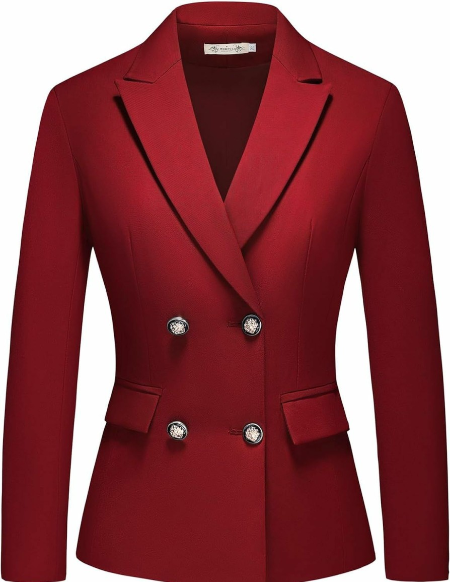 Clearance MODFUL Modful Women'S 2 Piece Business Suit Double Breasted Blazer And Pants Work Suit Set