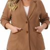 Online Agnes Orinda Agnes Orinda Plus Size Blazer For Women Jacket Notched Lapel V Neck Office Work 2024 Business Suit Blazers