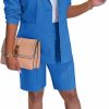 Wholesale Famnbro Famnbro Womens 2 Piece Blazer Outfits Lapels Open Front Suit Jacket And Bermuda Shorts Set