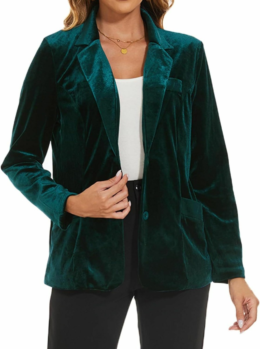 Wholesale MINTLIMIT Mintlimit Womens Velvet Blazer Suit Jacket Casual Work Office Long Sleeve Fully Lined Blazer Jacket With Pocket Outerwear