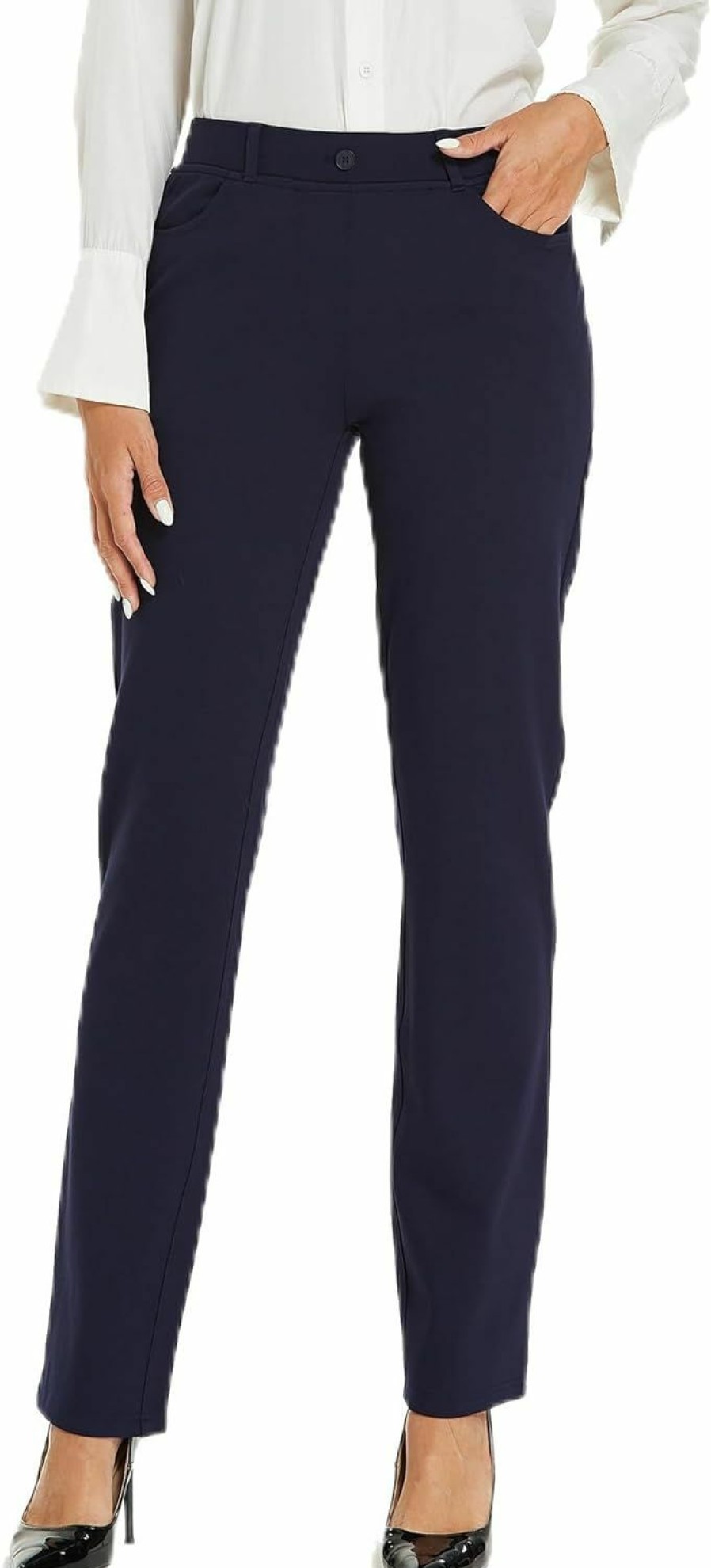 Clearance Tall MobPlace Women'S 32"& 34" Inseam Elegant High Waisted Dress Pants