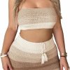 Online SHENHE Shenhe Women'S Sexy 2 Piece Knit Colorblock Crop Tube Top And Bodycon Mini Skirt Set