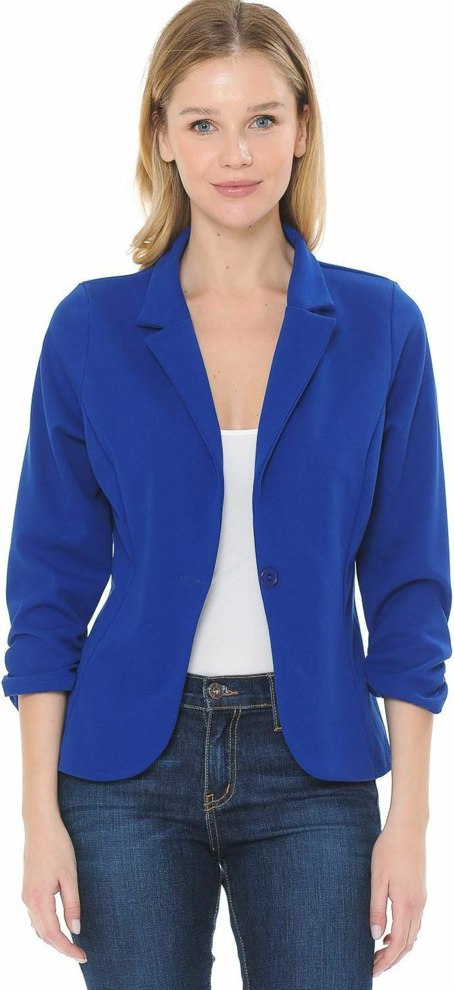 Best MINEFREE Minefree Women'S 3/4 Sleeve Lightweight Casual Work Knit Blazer Jacket (S-3Xl)