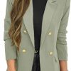 Wholesale Hdieso Hdieso Women'S Casual Blazer Jacket Long Sleeve Open Front Work Office Blazer Lapel Golden Button Jacket