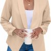 Clearance TYQQU Tyqqu Womens Oversized One Button Down Blazer Slim Work Office Fit Lightweight Cardigan