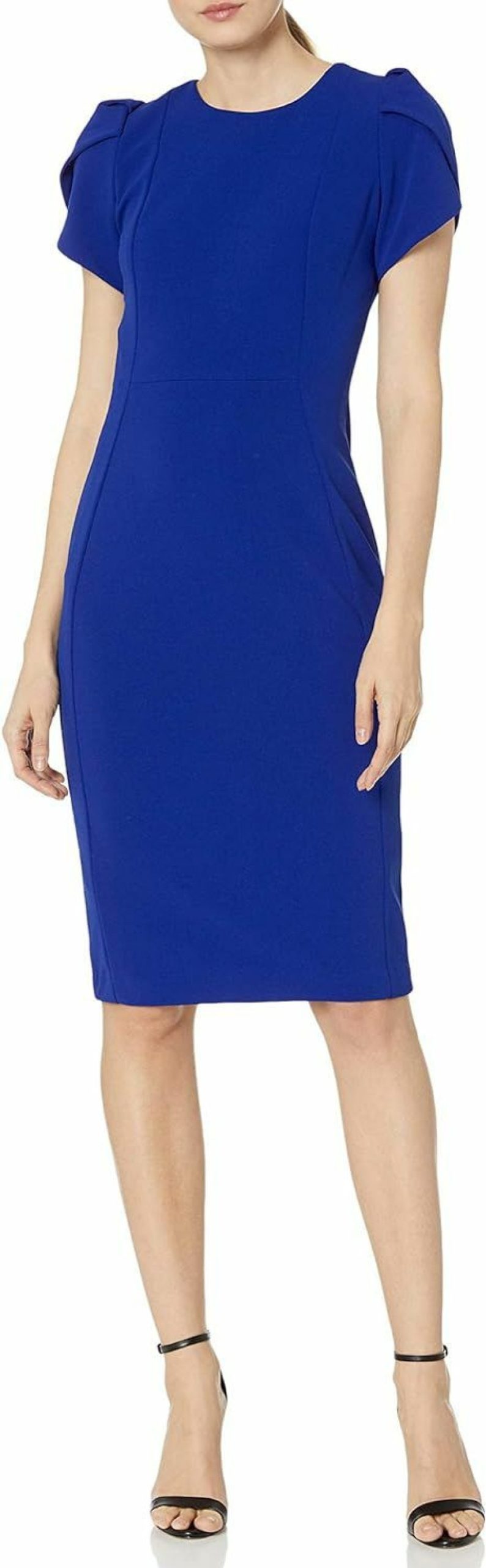 Hot Calvin Klein Calvin Klein Women'S Tulip Sleeved Above The Knee Sheath Dress