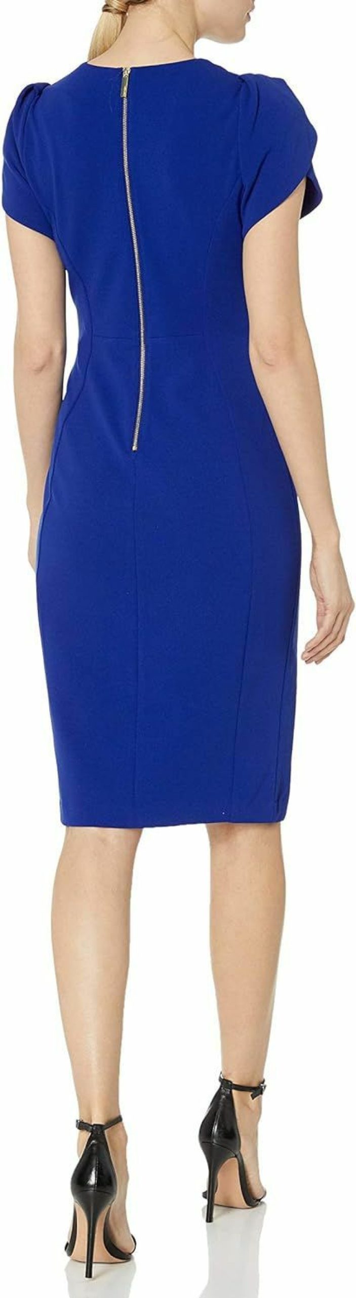 Hot Calvin Klein Calvin Klein Women'S Tulip Sleeved Above The Knee Sheath Dress