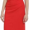 New Maggy London Maggy London Women'S Side Pleat Dress With Asymmetric Neck And Elbow Sleeves