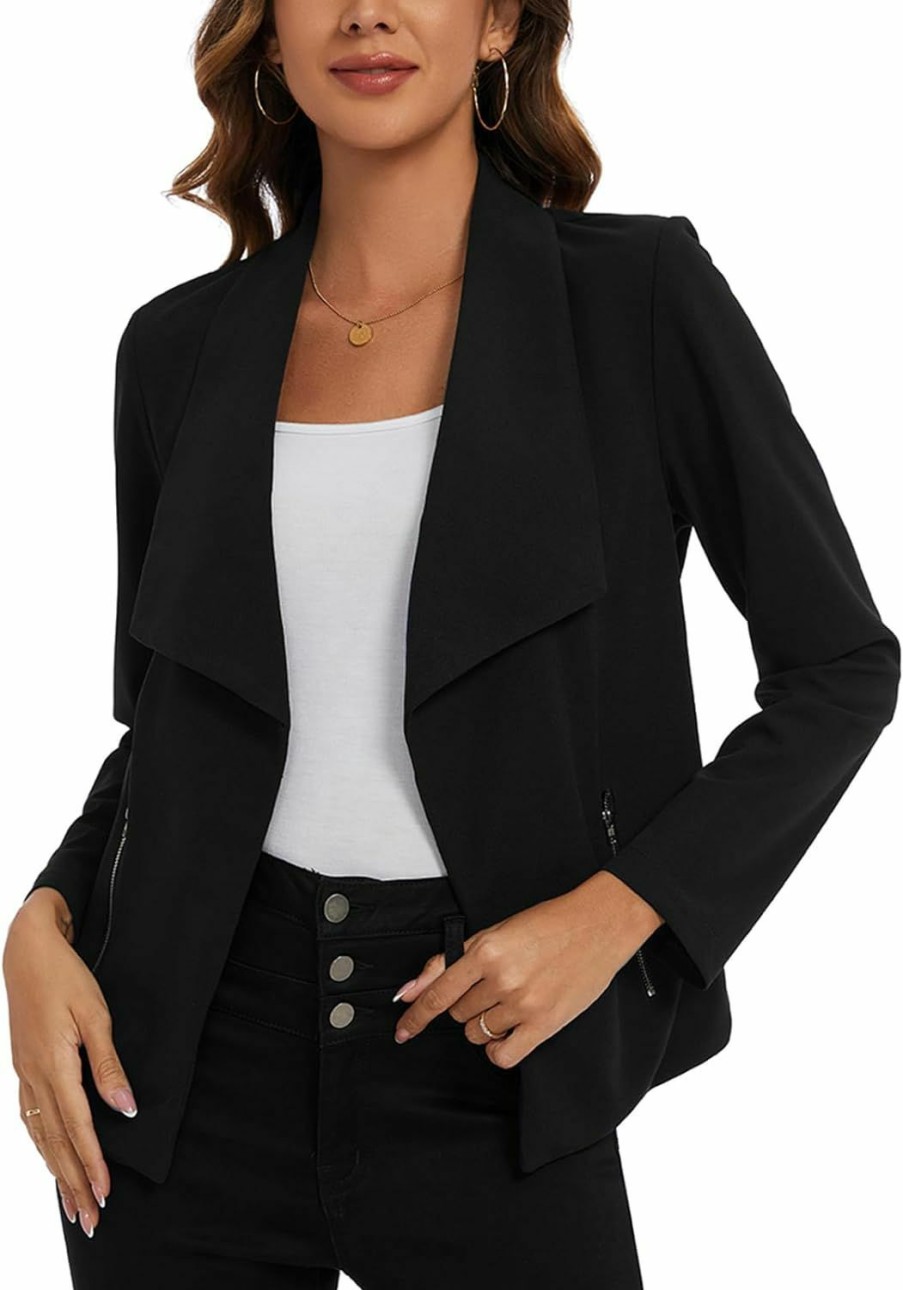 Wholesale MINTLIMIT Mintlimit Blazer For Women Long Sleeve Open Front Blazer Draped Lightweight Casual Work Office Jacket With Zipper Pockets