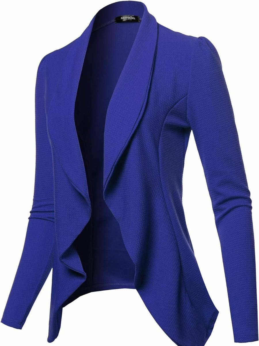 Online SSOULM Ssoulm Women'S Long Sleeve Classic Draped Open Front Lightweight Blazer With Plus Size