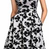 Hot Sureple Sureple Women'S Retro Sleeveless Swing Casual Work Summer Party Dress With Pockets