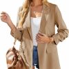 Clearance huatandis Womens Casual Blazers Long Sleeve Lapel Button Slim Work Office Blazer Jacket